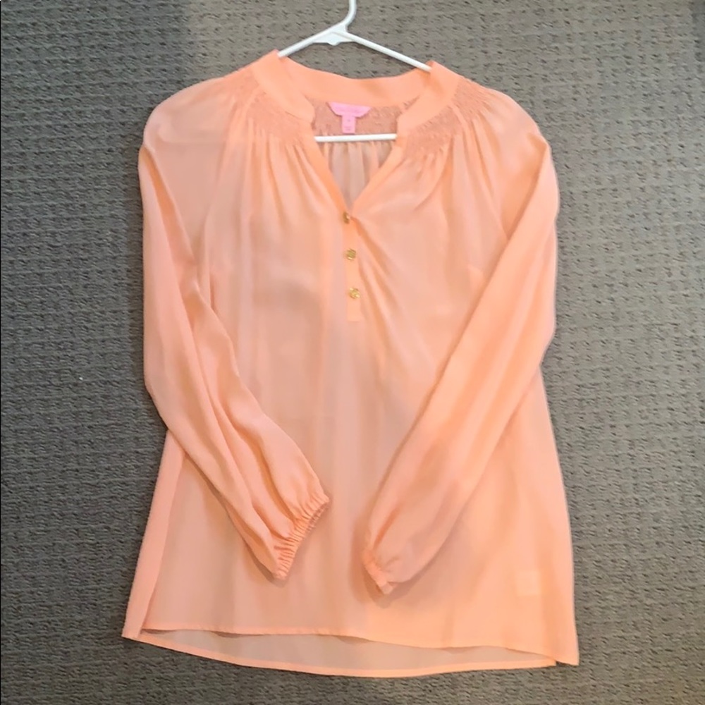 Lilly Pulitzer Silk Light Orange Top